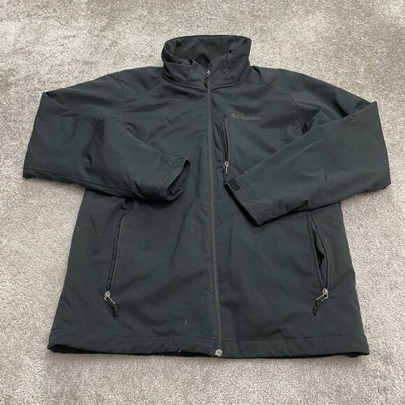 Columbia Gate Racer Softshell Jacket Mens Medium Black Full Zip Outdoor Hiking - Picture 1 of 16